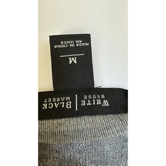 White House Black Market Gray Metallic Button Cardigan Sweater Women's M - Picture 6 of 7